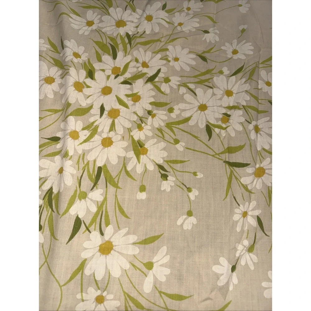 Vintage Morgan Jones Dainty Daisies Flat Sheet 1 Pillowcase Peach Floral 92X82